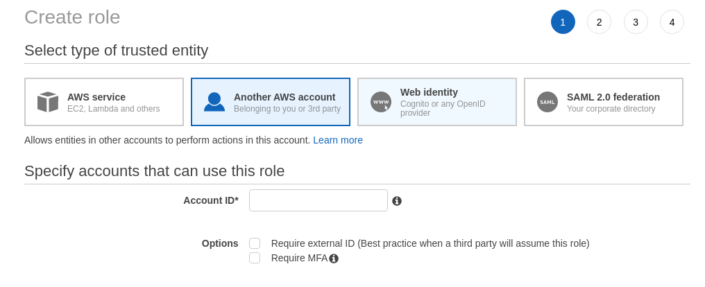 Create AWS Identity Access Management Role