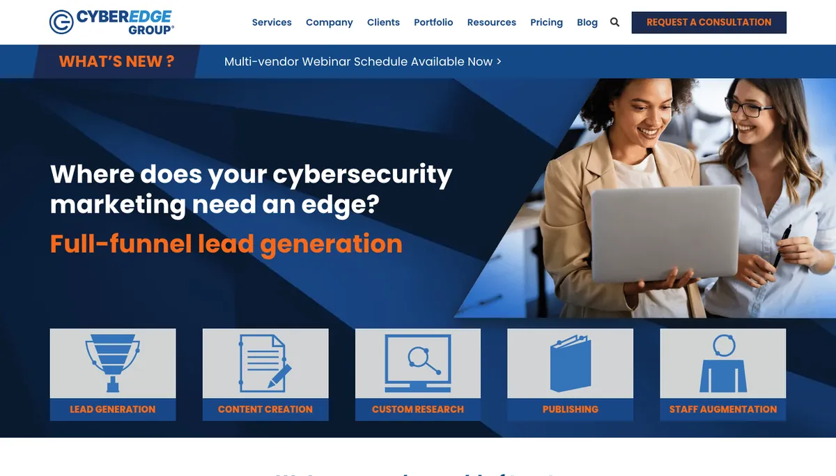 Screenshot of the CyberEdge Group homepage, October 2026