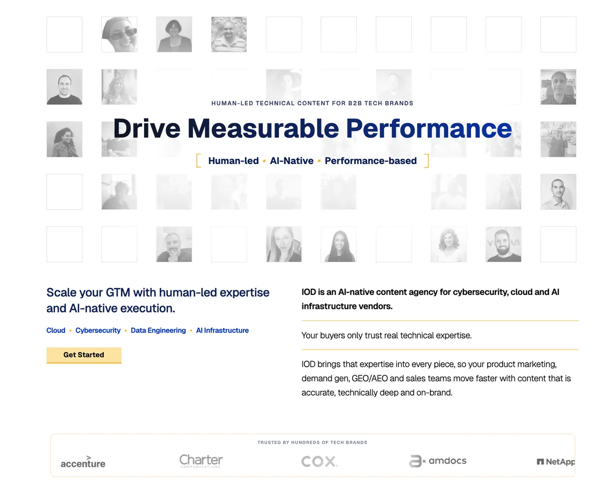 Screenshot of the IOD homepage, October 2026
