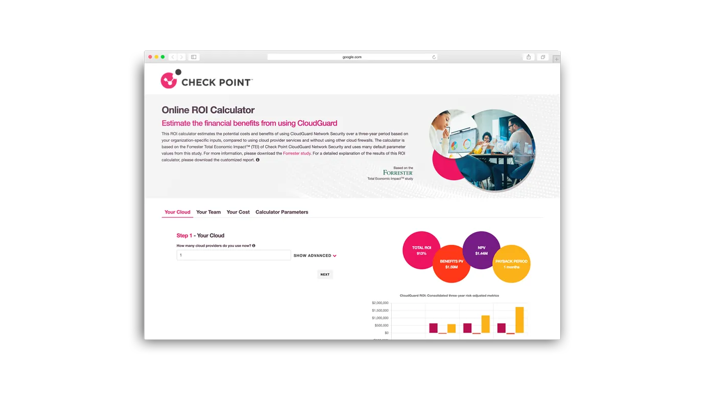 IOD portfolio: Check Point CloudGuard ROI calculator